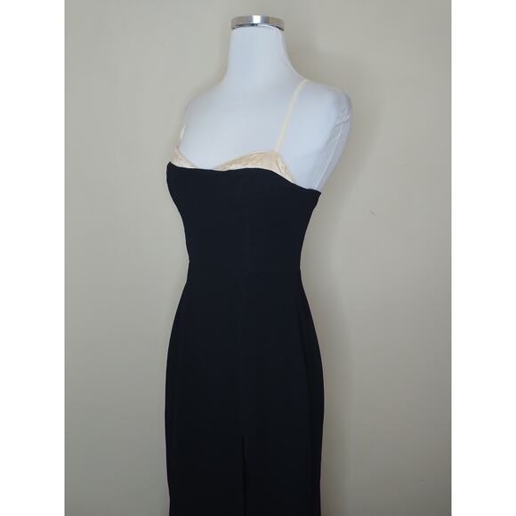 Reformation Abrielle Dress in Black Size 8 Women's Side Slit Midi Slip - Picture 9 of 15